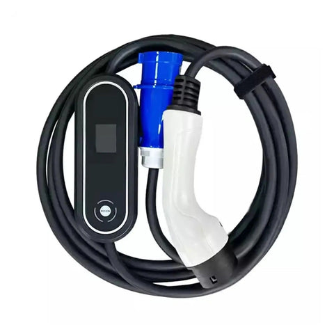 Level 2 EV Charger For Home And Garage 7kW 32A 1 Phase Type 2 Connector With 5M Cable And CEE Plug IP67 Waterproof And Fire Resistant