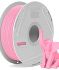 Pink PLA Filament With Reusable Spool 1kg 1.75mm for 3D printing next to pink 3D printed elephant model