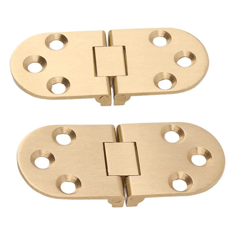 Brass Folding Flip Top Hinge Set For Folding Tables, Sewing Machines And Furniture, 180 Degree Motion, Rust Resistant Construction