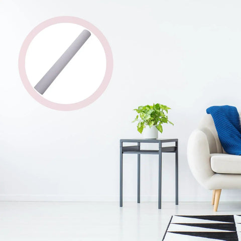 Peel And Stick White PVC Wall Wrap Slick Self Adhesive Roll For Cabinets And Bathrooms That Goes Down Smooth on display in a home setting.