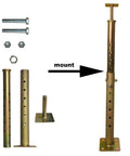 4 Pack Adjustable Floor Joist Support Jacks For Sagging Foundation Repair And Leveling Basement Beams Crawlspace Or Cellar Jobs Heavy Duty steel mounting jacks with bolts and adjustable height features.