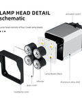Detailed schematic of Badass Magnetic Work Light With Smooth Bend Tube 1600 Lumen IP66 Waterproof LED Machine Lamp components.