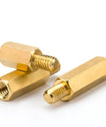 Brass M3 Hex Standoff Spacer Kit For Electronics DIY 30 Piece Dual Threaded Nut Bolt Set For PC Builds Circuit Boards And Enclosures Easy Mount Tight Fit High Quality Hardware, brass M3 hex spacers