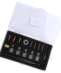 Upgrade Your Welding Game With This WP9 And WP20 Torch Consumables Kit Including Premium Glass Nozzles, Tungsten Clamps plus Silicone Rings For Smooth Argon TIG Guns And Rock Solid Gas Coverage Plus Clear Arc Visibility; WP9 WP20 TIG torch parts kit in storage case.