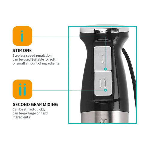 Straight Up Heavy Duty 400W Immersion Hand Blender With Tough Stainless Steel Blades And Adjustable Speed Settings close-up of control panel.