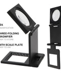 Two Pack Jewelers Loupe Pocket Magnifier Folding Magnifier Small Loupe Mini Magnifier with scale plate, 10X optical glass lens.