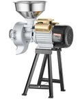 Electric Grain Mill Grinder 3000W 2 In 1 Wet And Dry Grinding with funnel feeder, brass accents, and sturdy black frame