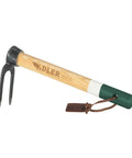 Heritage Garden Fork For Weeding And Digging, A Real Workhorse With Heavy Duty Wood Handle, Dual-Forged Prongs, Compact 11.8 Inch, Green