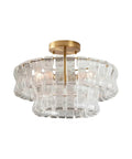 Artpad 19.69‑Inch Modern Ceiling Pendant Light, LED Living Room Lighting with transparent glass and gold accent.
