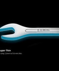 Ultra Thin Open End Wrench Set Master Set With Low Profile Heads showcasing 14mm size and thin design for tight clearance use.
