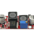 Set Of 3 Buck Boost DC-DC Converter Modules, Adjustable Step Up Down Power Supply, components visible on red circuit board.