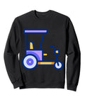 Cool Rad Pedicab Cycle Rickshaw Bike Taxi Sweatshirt For Drivers And Couples, featuring retro cycle graphic on black fabric.