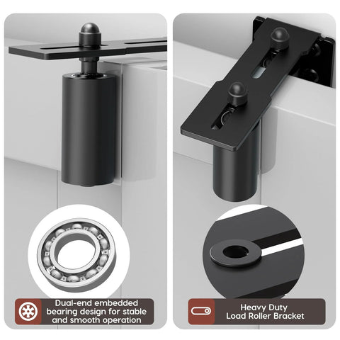 Heavy Duty Sliding Gate Roller Bracket Kit With L Rear Post Steel Bracket for Sliding Rolling Gates Garage Doors Wood and Fence Gates