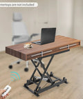 Heavy Duty Electric Scissor Lift Table Featuring Rock Solid Hydraulics And Straight Up Height Adjustability From 7.8 To 26.7 Inches For No Sweat Garage Projects with remote.