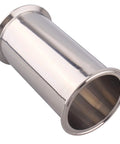 Stainless steel sanitary spool tube with 4-inch tri-clamp flange ends, 8-inch length