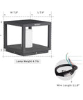 No Wiring Needed Solar Post Light For Outdoors, Modern LED Garden Lighting, IP54 Waterproof Stainless Steel Fixture dimensions.