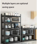 Top Shelf Heavy Duty Metal Storage Rack, Adjustable 3 To 5 Tier Baker Stand, Space Saving Organizer For Kitchen Or Garage With Hassle Free Setup with kitchen appliances.