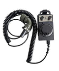 Durable Mechanical Handwheel Replacement For HC115HC121(2) Models With Smooth Rotating Grip And Solid Construction Perfect For Industrial Machinery Upgrades And Heavy Duty Manual Control Systems That Feel Great In Your Hands. black control pendant with coiled cable and handwheel dial