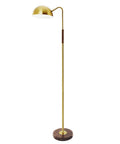 Gold Floor Lamp With Arc Design In Mid Century Modern Style Adjustable Arm Aged Brass Finish 59 Inch Vintage Task Lamp