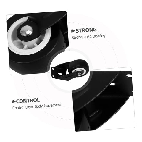 Close-up of Four Pack Heavy Duty Barn Door Rollers Running Like A Dream With Silent Caster Wheels for smooth door movement.