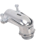 The Real Deal 1/2 Flexible Metal Conduit 90 Degree Squeeze Elbow Connector Die Cast Zinc Alloy for electrical installations.