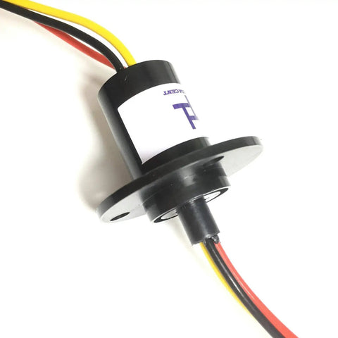 3 To 5 Wire Electrical Slip Ring 15A 22mm Rotary Collector Ring With 360 Degree Rotation Gold Gold Contacts Durable Commutator Joint For PTZ Cameras Data And Image Transmission High Current 30A Variant Available, black 3-wire unit