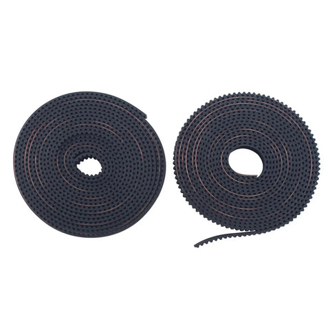 Rubber Timing Belt Kit For K2 Plus 3D Printer With XY Synchronous Belts And Posts Easy Install For Precise Motion And Minimal Layer Shifts Ideal DIY Print Repair And Routine Maintenance, two coiled black rubber belts