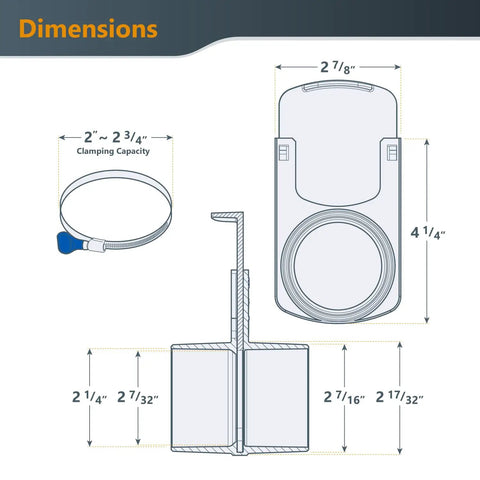 Dimensions and diagram of 4-Inch Three-Machine Dust Collection Kit With 2 45-Degree Elbow Connectors, 2 Y-Fittings, 3 Blast Gates.