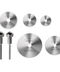 Pro Grade Mini Circular Saw Blade Set 7 Pcs HSS Cutting Discs For Wood PVC Soft Metal, visible discs: 22-44mm