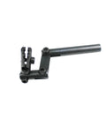 Black metal dial indicator holder with adjustable arm and three pivot joints