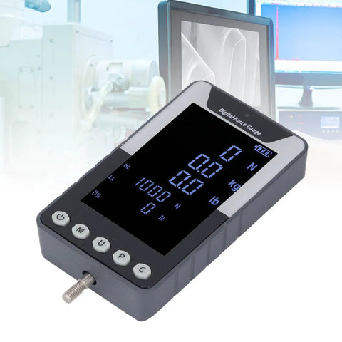 Ultra Compact 50N Digital Force Gauge With Three Modes And Color Flip Display, Switch Between N Kg Lb Units, 3.7V Battery, Data Output Software For Force Testing, Real Time And Peak Hold, Ideal For Lab And Workshop Use, angled view