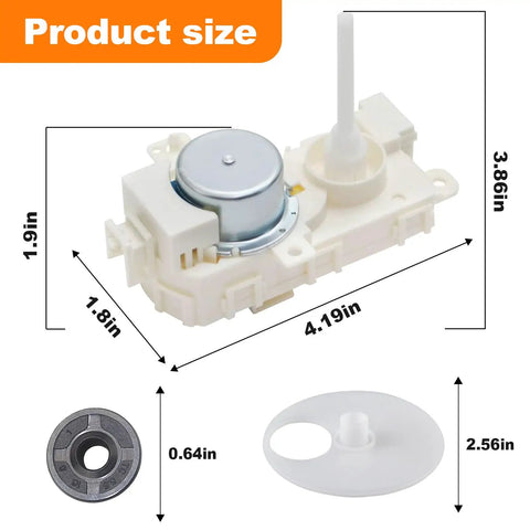 Dimensions of Diverter Valve Motor for Whirlpool Dishwasher Replacement 120V 60Hz With Beefed-Up Heavy Duty HSC Perfect Fit Seal