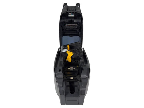 Heavy Duty Dual Sided ID Card Printer Boasting 300DPI Dye Sublimation Power with open access for easy card insertion.