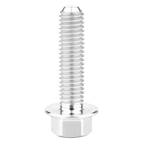 Super Tough Titanium Grade 5 Flange Hex Head Bolts M5x20mm Pack Of 6 For Bicycle, Car And Motorcycle Upgrades, Lightweight, Corrosion Resistant