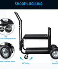 Side view of MIG TIG ARC Welder Cart With Upgraded Handle, Large Rear Wheels, Swivel Front Casters, Heavy Duty Portable Welding Station