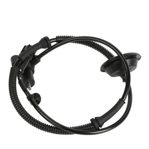 Pair of ABS wheel speed sensors with wiring harness for rear left and right, black.