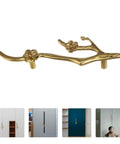 Chic Vintage Brass Flower Drawer Pulls Bring Rustic Charm to Kitchen Cupboards and Wardrobe Dressers Featuring Snazzy Twig Design.