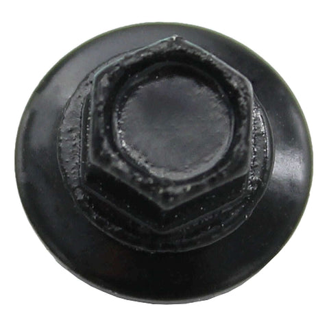 Close-up of Bulk 250 Heavy Duty Black Hex Washer Roof Screws One And One Half Inch Self Tapping Metal To Wood With EPDM Washer