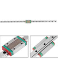 Compact MGN12H Miniature Linear Guide Rails 1pc Set, 450mm Long 12mm Wide With Sliding Block, 4 Point Contact