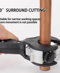 Ratcheting Pipe Cutter With Ergonomic Handle And Included Gloves For Home Plumbing Heavy Duty Metal Build Easy Grip Tubing Tool