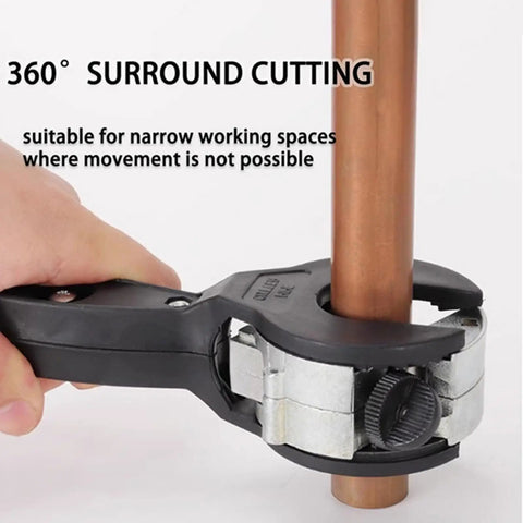 Ratcheting Pipe Cutter With Ergonomic Handle And Included Gloves For Home Plumbing Heavy Duty Metal Build Easy Grip Tubing Tool