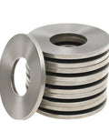 Conical Disc Spring Cup Washers 304 Stainless Steel Set Heavy Duty Three Eighths Inch Size Ten Pack With Narrow Medium And Wide Edges Corrosion Resistant Gasket Pack For Machinery And DIY Projects, stacked washers