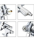 Close-up views of Mini Pneumatic Paint Sprayer Featuring 1.0 Mm Brass Flow Cap And Corrosion Resistant Needle for detailing.