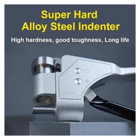 Super Hard Alloy Steel Indenter for High Performance Digital Hardness Tester Designed For Hella Accurate Metal Testing On Steel And Aluminum Incorporating Auto Lock Readout And Six Versatile Measurement Scales.
