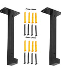 Heavy Duty Floating Shelf Brackets For Kitchen And Living Room Black Coated Industrial Wall Mount Brackets With Screws and Anchors
