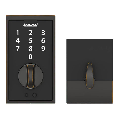 Keyless Front Door Lock With Touchscreen Keypad In Aged Bronze No Keys Needed Easy Out Of Box Setup Up To 19 Access Codes