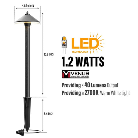 Low Voltage LED Pathway Lights 6 Pack Outdoor Landscape Lighting 40 Lumen 2700K Warm White Weatherproof Garden Path Kit specifications