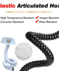 Flexible Fume Extractor Hose With Smoke Collection Hood 360 Degree Adjustable Workshop Arm For Serious Dust Sweep 68mm Diameter black articulated hose.