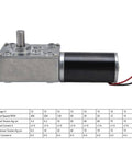 Beefy 12V DC Worm Gear Motor With 8mm Output Shaft High Torque Turbo Geared Motor And Gearbox for Robotics shown with RPM chart