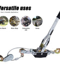 Beast 5 Ton Heavy Duty Come Along Winch With 3 Hooks And 2 Gears Power Puller for versatile uses in farm, workshop, auto